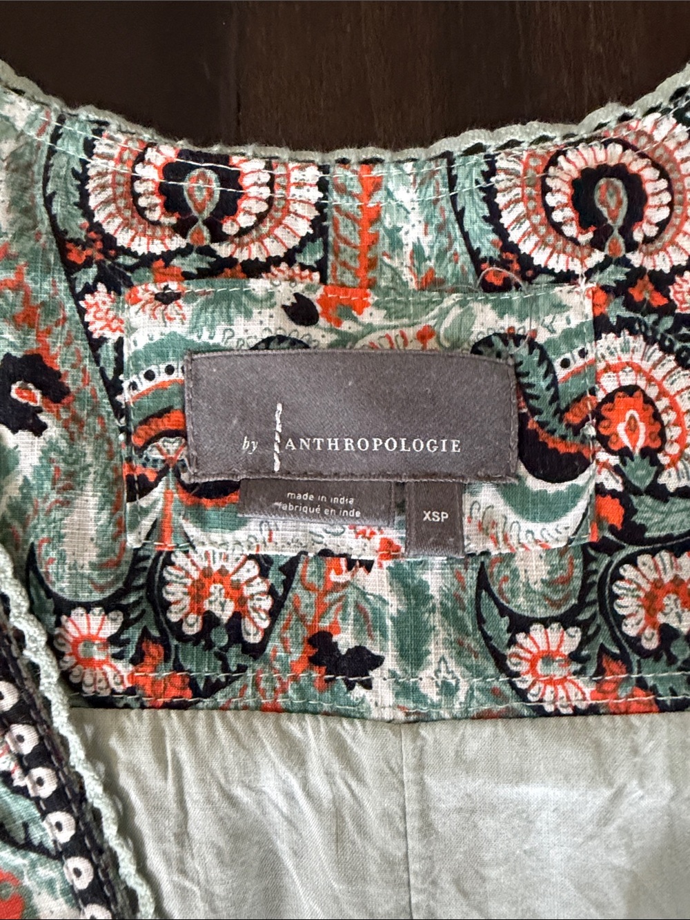 Anthropologie Floral Boho Dress - Coral & Mint size XS (2) - Picture 2 of 9